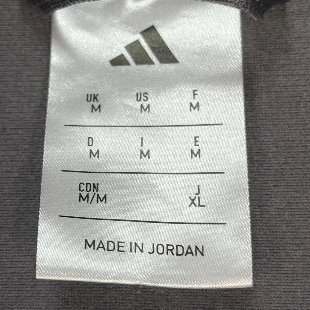 Adidas Jacket Mens Medium Gray Full Zip Long‎ Sleeve Performance Track 3 Stripes